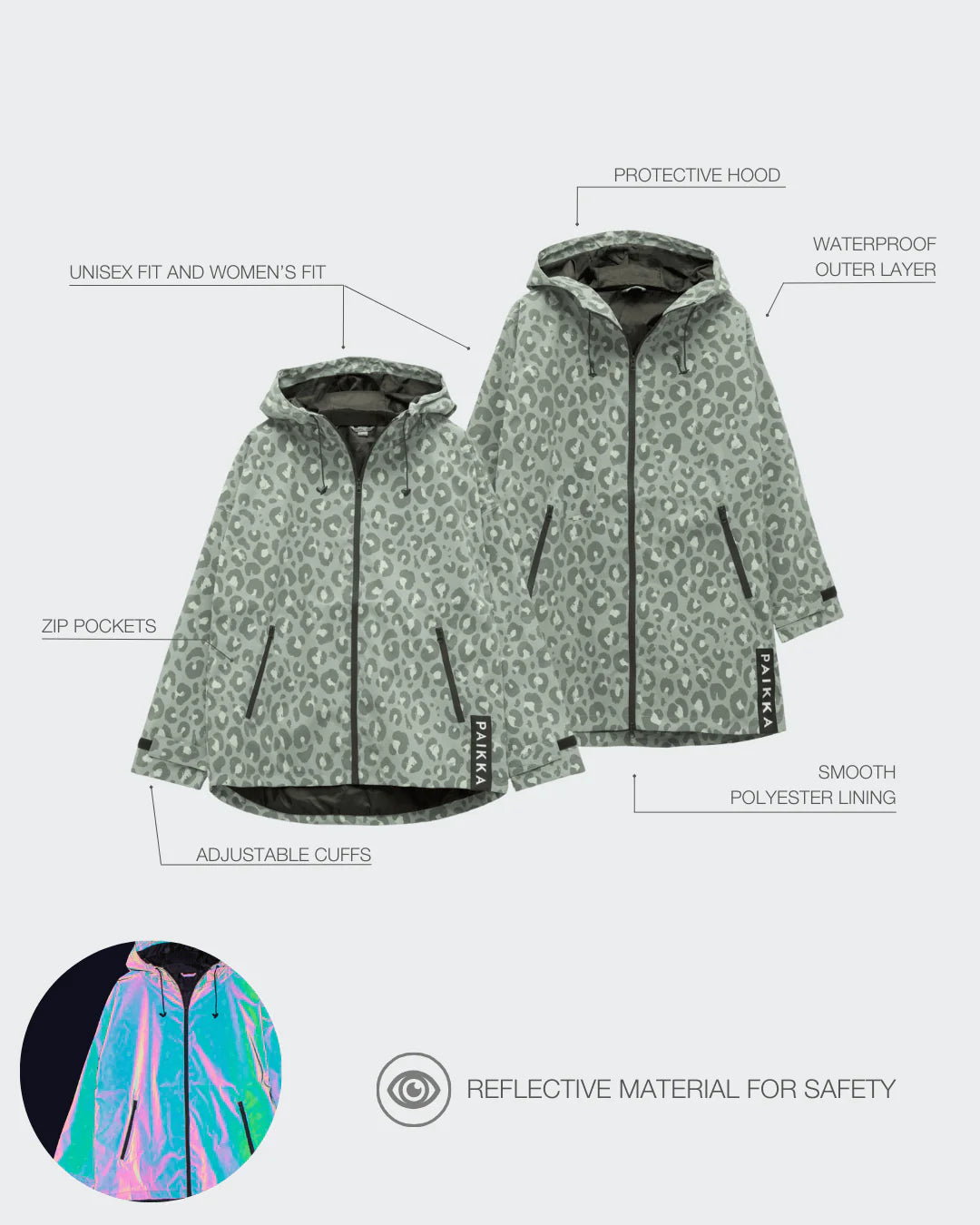 PAIKKA Human Visibility Raincoat Woman leo