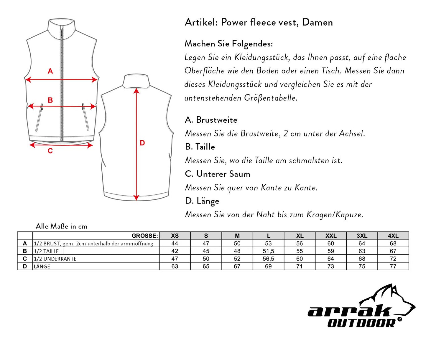 ARRAK - Powerfleece Weste Lady
