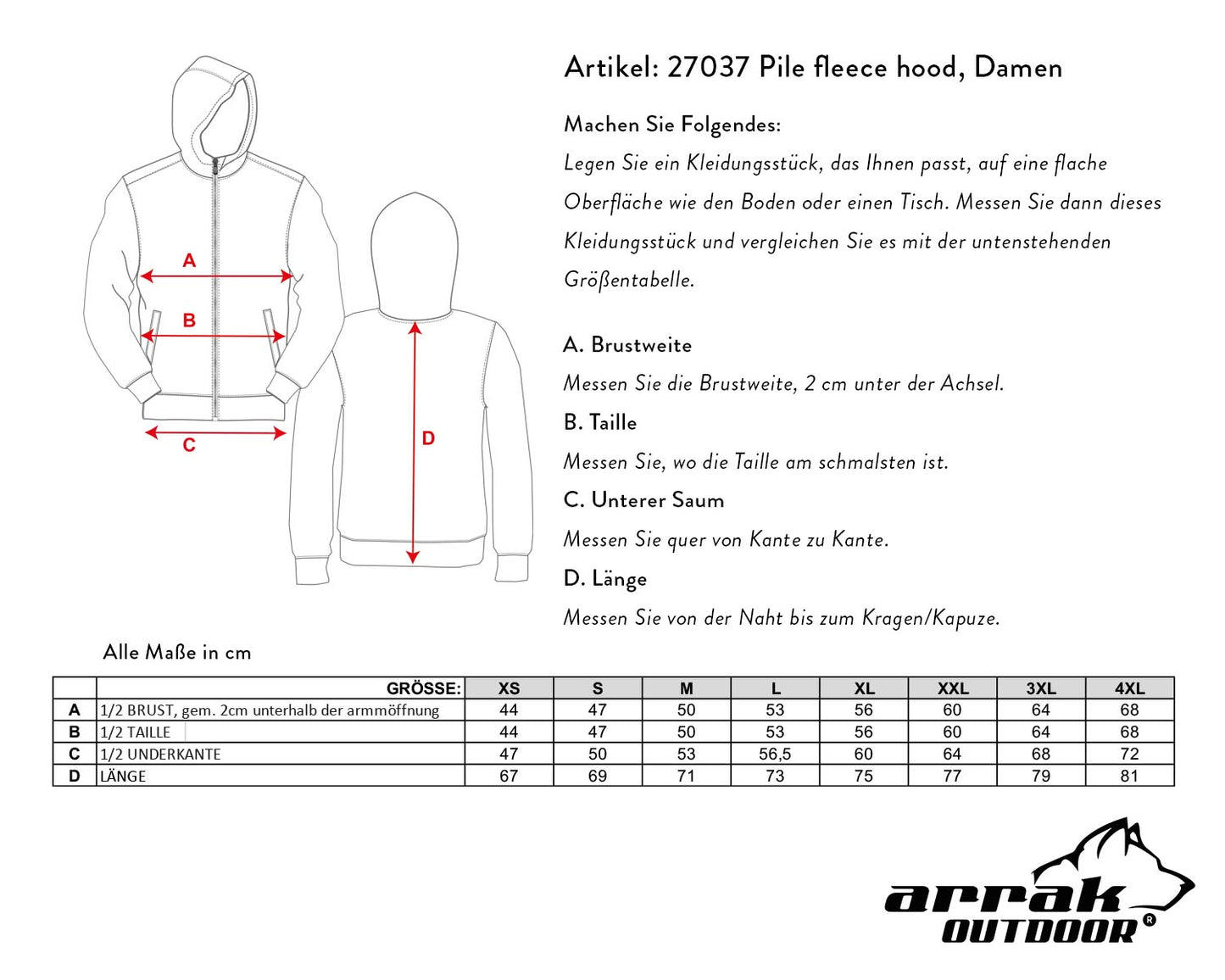 ARRAK - Pile Hood Lady