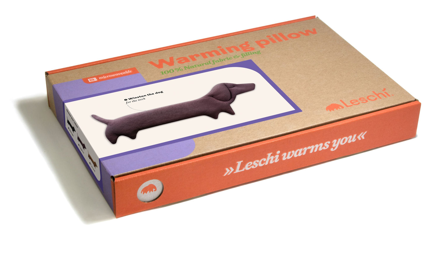 Der Hund Winston 100 % Bio-Baumwolle Körnerkissen