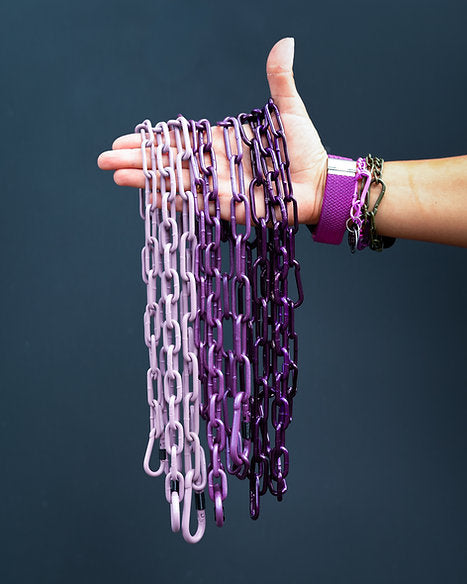 Karabinerkette Special Edition Lila - Langgliedriges Kettenhalsband